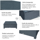 Tavolino Basso da Giardino 85x50x39 cm in Rattan PE Nero