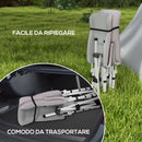 Brandina per Campeggio con Poggiatesta e Tasca 200x65x42 cm in Acciaio e tessuto Oxford Grigio