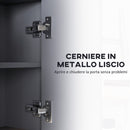 Pensile da Bagno con Armadietto 3 Ante Ammortizzate 80x20x60 cm Grigio   