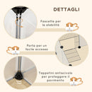 Recinto per Animali Modulabile 175x70x45 cm  con 20 Pannelli e 2 Porte in Acciaio e PP Bianco e Nero  