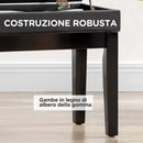 Sgabello per Pianoforte Altezza Regolabile 46-56 cm con Vano Contenitore Nero  