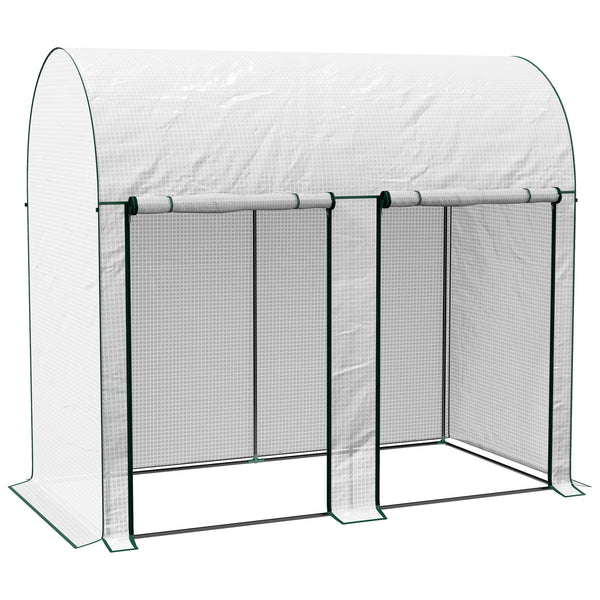 Serra da Giardino 2 m² 200x100x178 cm 2 Porte Avvolgibili Copertura in PE Bianco sconto