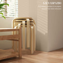 Set 4 Sgabelli Impilabili Rotondi in Legno 40x54 cm Colore Legno 