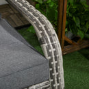 Sedia da Giardino 64x80x90 cm in Rattan e Acciaio Grigio