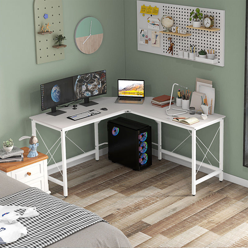 Scrivania Angolare Piedini Regolabili 150x150x76 cm Bianca  