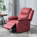 Poltrona Alzapersona Reclinabile con Poggiapiedi e Telecomando 76x90x105 cm Rosso  