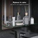 Specchio Bagno a Parete Cornice Luce LED a 3 Colori Mensola in Vetro 50x12x70 cm 