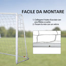 Porta da Calcio per Adulti e Bambini Bersaglio e Pali Rivestiti in Tessuto 186x62x123 cm Bianco 