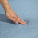 Poltrona Relax Reclinabile 165° 69x85x100 cm in Tessuto Effetto Lino Azzurro 