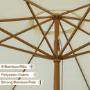 Ombrellone da Giardino con Doppio Tettuccio Ø3,25x2,50m in Legno di Bambù e Poliestere Beige-7