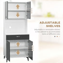 Credenza 70x42x177 cm in Legno truciolare Grigio e Bianco