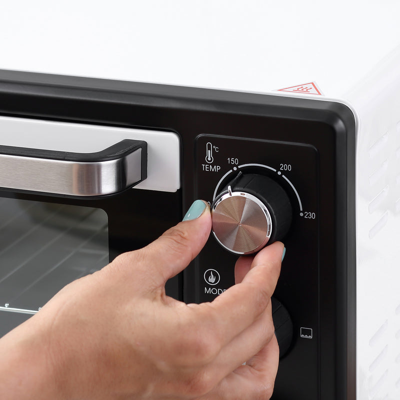 Fornetto Elettrico 1400W 16L 3 Metodi di Cottura e Timer Bianco  