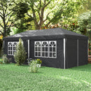 Gazebo da Giardino 596x300x270 cm per 12-18 Persone in Metallo e Tessuto Oxford Grigio   