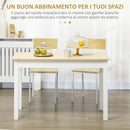 Tavolo da Pranzo 4-6 Persone 119x70x75cm Bianco e Legno  