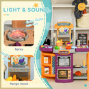 Cucina Giocattolo per Bambini 52x29x61 cm con Accessori Viola e Arancione