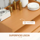 Tavolo Pieghevole da Pranzo 5 Persone 84x180x100 cm in Truciolato e Acciaio color Legno