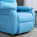 Poltrona Alzapersona Reclinabile con Poggiapiedi e Telecomando 76x90x105 cm Azzurro  