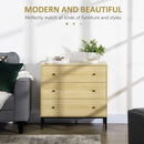 Cassettiera 3 Cassetti 80x40x78 cm in Acciaio e Legno Naturale