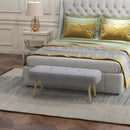 Panca Fondoletto 114x38x45 cm in Tessuto Grigio