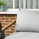 Set da Giardino Divano 2 Poltrone e Tavolino in Alluminio Grigio Chiaro