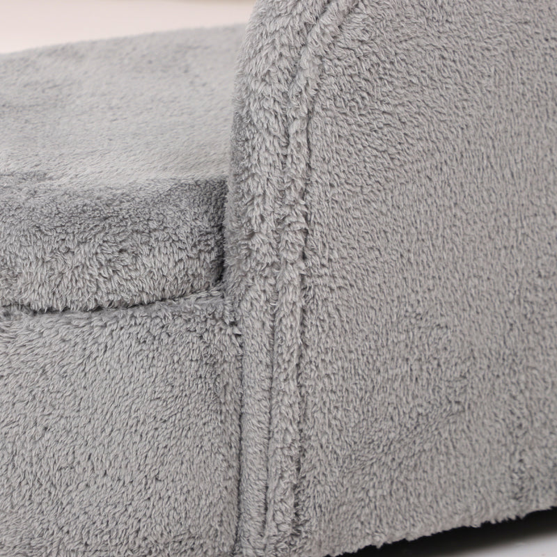 Divano per Cani e Gatti con Vano Contenitore 80x40x46 cm Rivestimento Vellutato Grigio Scuro