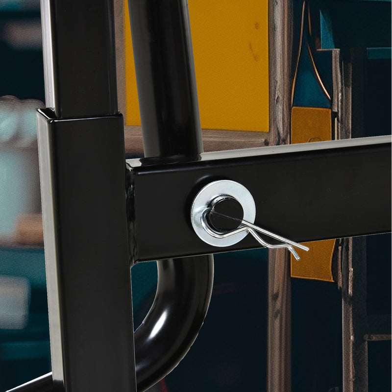 Cavalletto Alzamoto max 150kg con Superficie in Gomma e Manovella 48x34x43 cm in Acciaio Nero