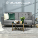 Tavolino da Caffè con Piano in Vetro Temperato Ø85x41 cm Base in Metallo Nero e Oro