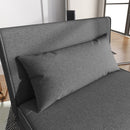 Poltrona Letto con Schienale Reclinabile su 6 Posizioni 94x78x80 cm in Tessuto Grigio  