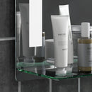 Specchio Bagno a Parete Luce LED a 3 Colori Mensola in Vetro 50x12x70 cm 