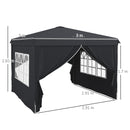 Gazebo Pieghevole 3x3m in Metallo Grigio