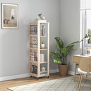 Libreria 4 Ripiani 40x40x150 cm con Rotelle in Legno Quercia