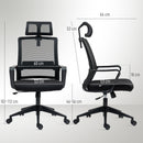 Sedia da Ufficio Ergonomica 60x64Px102-112H cm con Poggiatesta e Altezza Regolabili Nero   