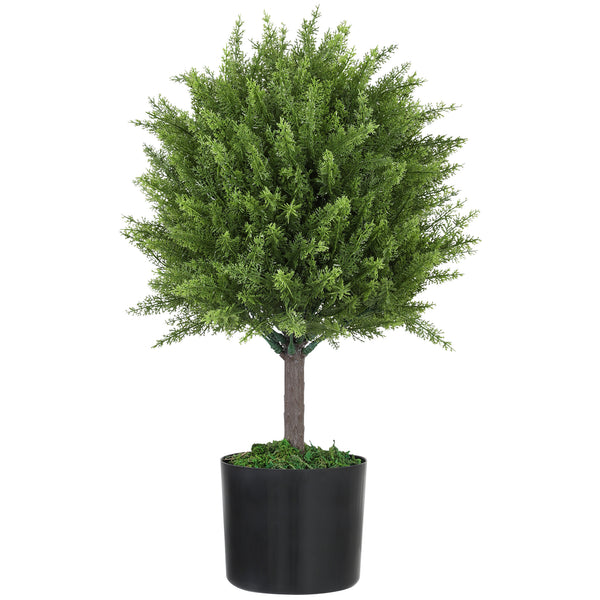 sconto Pianta Artificiale di Albero Cedro 55A cm con Vaso Incluso per Interno ed Esterno Verde