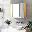 Specchiera da Bagno 3 Ante 68x22x60 cm Mensole Regolabili Bianco