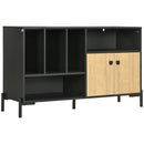 Mobiletto da Salotto 5 Ripiani 2 Ante 120x40x74 cm in Truciolato Nero