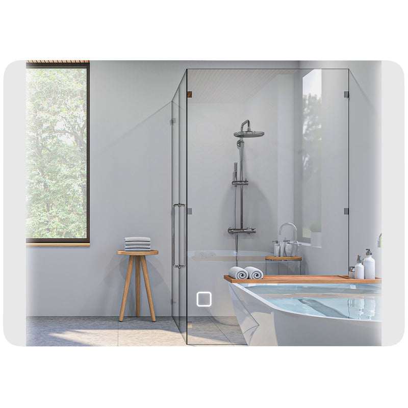 Specchio Bagno con LED a 3 Temperature e Interruttore Touch 70x50 cm Antiappannamento 