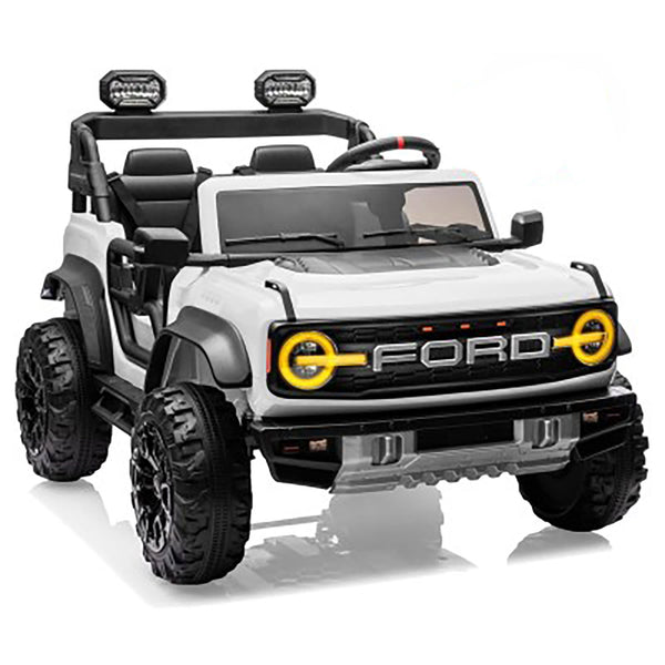 sconto Macchina Elettrica per Bambini 24V Licenza Ford Bronco Raptor 2 Posti con Telecomando Bianco