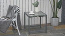 Tavolo da Giardino in Alluminio e Rattan Sintetico Grigio 50x49.5x50 cm