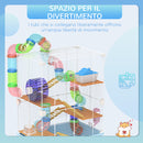 Gabbia per Criceti e Roditori 46x30x58 cm con Accessori Blu  