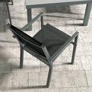 Set Tavolo Allungabile e 6 Sedie Pieghevoli da Giardino  in Alluminio Grigio e Nero