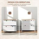 Armadietto Portadocumenti con 2 Cassetti per Documenti A4 con Chiavi 76x40x76 cm Bianco 