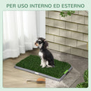 Lettiera per Cani con Prato Sintetico 67x41x 3,5 cm Erba di Ricambio e Vassoio Inferiore 