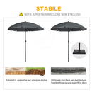 Ombrellone da Giardino Ø180x209 cm in Poliestere e Acciaio Grigio