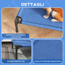 Brandina Lettino per Cani 76x61x18 cm Rialzato Pieghevole per Interno ed Esterno in Metallo e Tessuto Oxford Blu 