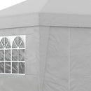 Gazebo da Giardino 300x300 cm Pieghevole ad Altezza Regolabile con Finestrelle in Acciaio e Tessuto Oxford Grigio Chiaro  