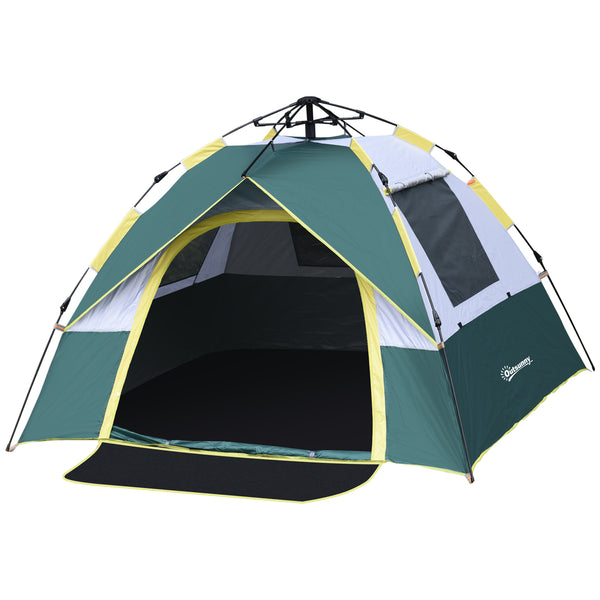 sconto Tenda da Campeggio Automatica per 2 Persone con Tasche Interne e Tappetino 205x195x135 cm  Verde