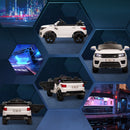 Macchina Elettrica per Bambini con Telecomando Luci LED e Clacson Bianco 