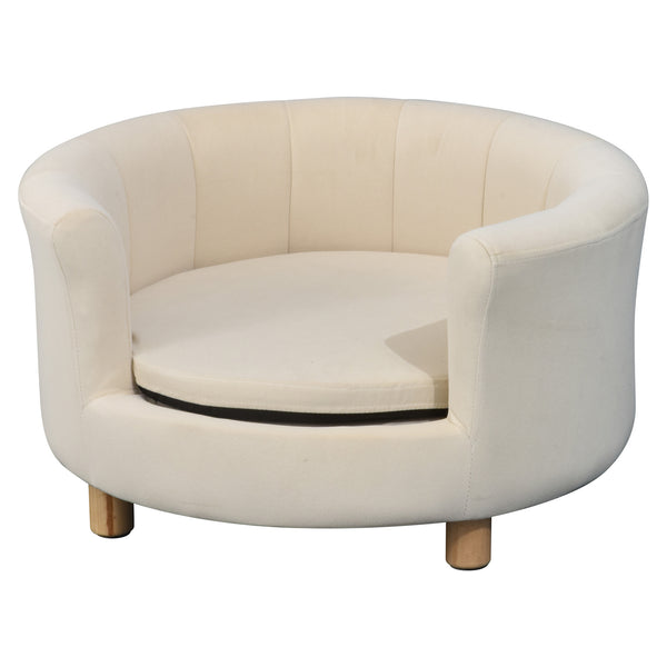 Cuccia Divano per Cani e Gatti 65x64x37cm Cuscino Rimovibile Crema prezzo