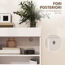 Credenza Mobile Basso Cucina  con Ante Ammortizzate e Apertura a Pressione 120x40x75 cm Bianco  