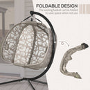 Amaca Dondolina 2 Posti da Giardino 130x103x172 cm in Acciaio e Poliestere Sabbia